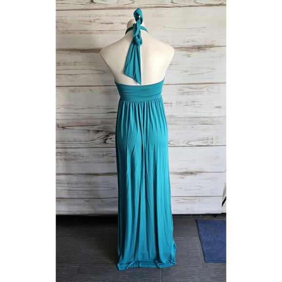 Rachel Pally Teal Halter Maxi Jersey Dress sz Small - Picture 2 of 6